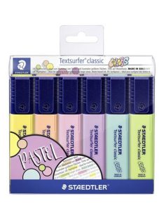   Szövegkiemelő készlet, 1-5 mm, STAEDTLER "Textsurfer Classic Pastel 364 C", 6 különböző szín (TS364CWP6)