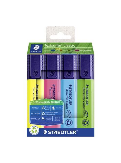 Szövegkiemelő készlet, 1-5 mm, STAEDTLER "Textsurfer® classic 364 R" 4 különböző szín (TS364RC4)