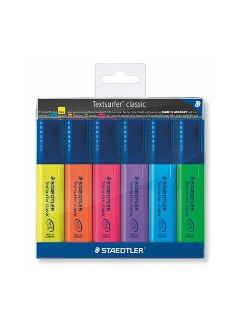 Szövegkiemelő készlet, 1-5 mm, STAEDTLER "Textsurfer Classic 364", 6 különböző szín (TS364WP6)