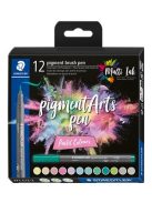 Ecsetirón készlet, STAEDTLER "Pigment brush 371", 12 különböző alapszín (TS371C121)