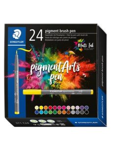   Ecsetirón készlet, STAEDTLER "Pigment brush 371", 12 különböző természeti szín (TS371C123)