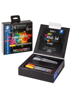   Ecsetirón készlet, STAEDTLER "Pigment brush 371", 12 különböző természeti szín (TS371C123)