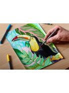 Ecsetirón készlet, STAEDTLER "Pigment brush 371", 12 különböző természeti szín (TS371C123)