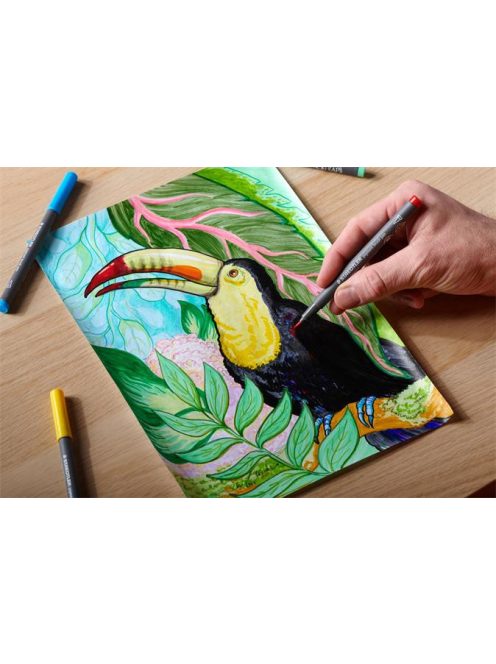 Ecsetirón készlet, STAEDTLER "Pigment brush 371", 12 különböző természeti szín (TS371C123)