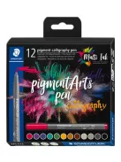 Kalligrafikus rostirón készlet, 2 mm, STAEDTLER "Pigment 375", 12 különböző szín (TS375C12)