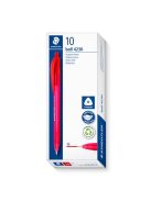 Golyóstoll, 0,5 mm, nyomógombos, STAEDTLER "Ball 423 M", piros (TS423M2)
