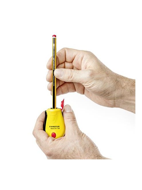 Hegyező, egylyukú, tartályos, STAEDTLER "Noris 511 120", sárga (TS511120)
