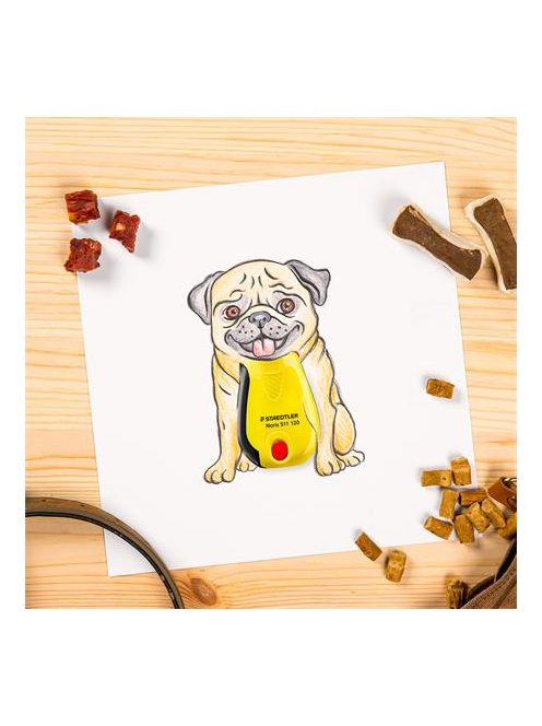 Hegyező, egylyukú, tartályos, STAEDTLER "Noris 511 120", sárga (TS511120)