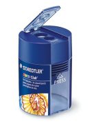 Hegyező, kétlyukú, tartályos, STAEDTLER "Noris 512 F",  kék (TS512002)