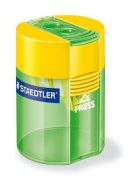 Hegyező, kétlyukú, tartályos, STAEDTLER "512", vegyes színek (TS512006)