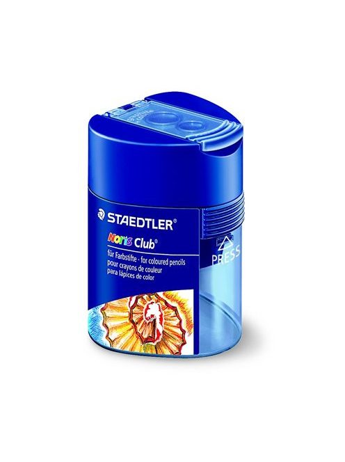 Hegyező, kétlyukú, tartályos, STAEDTLER "Noris 512 F", kék (TS512128)
