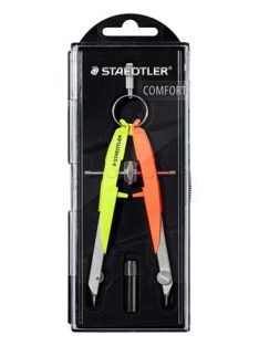   Körző készlet, precíziós, 2 darabos, STAEDTLER "Mars Comfort 556", neon sárga/narancs (TS55600N3)