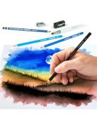 Akvarell ceruza készlet, ecsettel, radírral, hegyezővel, grafitceruzával, STAEDTLER® "146 10C", 12 különböző szín (TS6114610C)