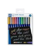 Kalligrafikus marker készlet, STAEDTLER "8325", 10 különböző metál szín (TS8325TB10)