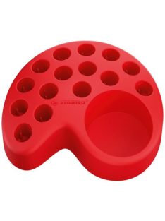   Színes ceruza készlet asztali tartóban, kerek, vastag, STABILO "Woody 3 in 1", 15 különböző szín, hegyezővel (TS8801501)