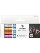 Metálfényű marker készlet, 2 mm, SCHNEIDER "Paint-It 011", 4 különböző szín (TSC011V41)