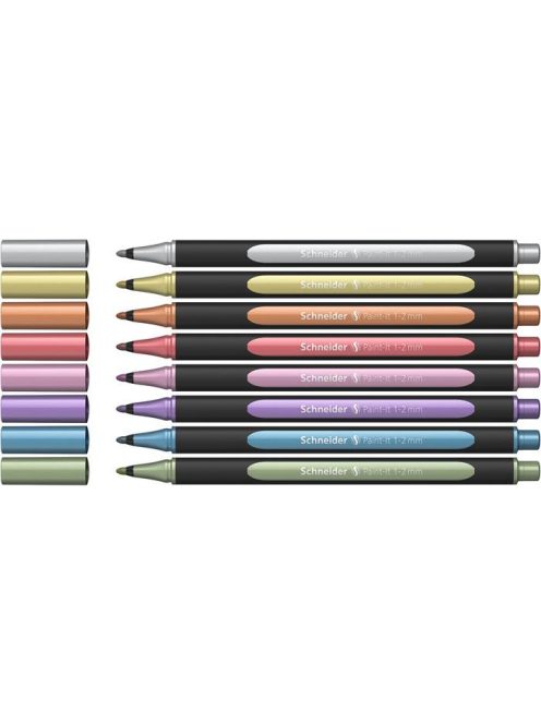 Metálfényű filctoll készlet, 1-2 mm, SCHNEIDER "Paint-It 020", 8 különböző szín (TSC020V8)
