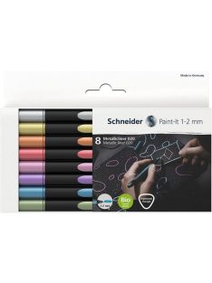   Metálfényű filctoll készlet, 1-2 mm, SCHNEIDER "Paint-It 020", 8 különböző szín (TSC020V8)