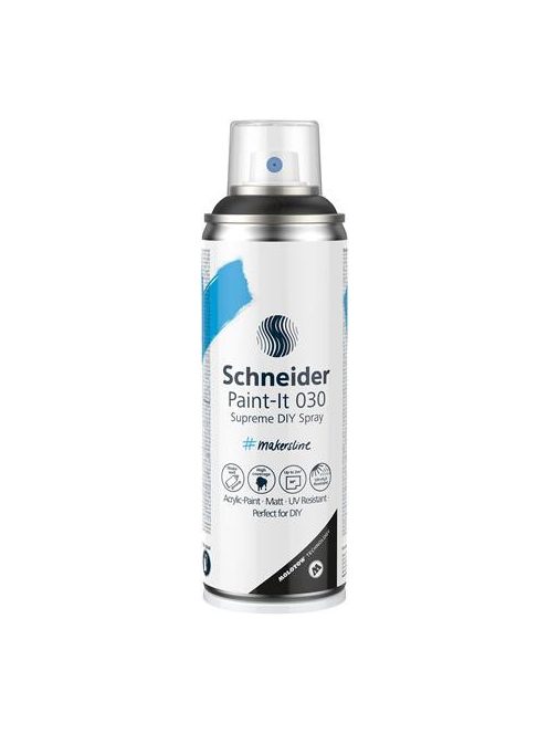 Akrilfesték spray, 200 ml, SCHNEIDER "Paint-It 030", fekete (TSC030FK)