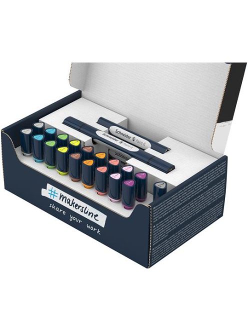Kétvégű marker készlet, 27 darabos, SCHNEIDER "Paint-It 040 Twin marker Set 2", 10 különböző szín (TSC040V272)