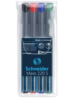   Alkoholos marker készlet, OHP, 0,4 mm, SCHNEIDER "Maxx 220 S", 4 különböző szín (TSC220V4)