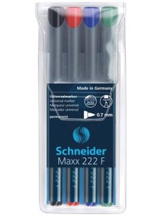   Alkoholos marker készlet, OHP, 0,7 mm, SCHNEIDER "Maxx 222 F", 4 különböző szín (TSC222V4)
