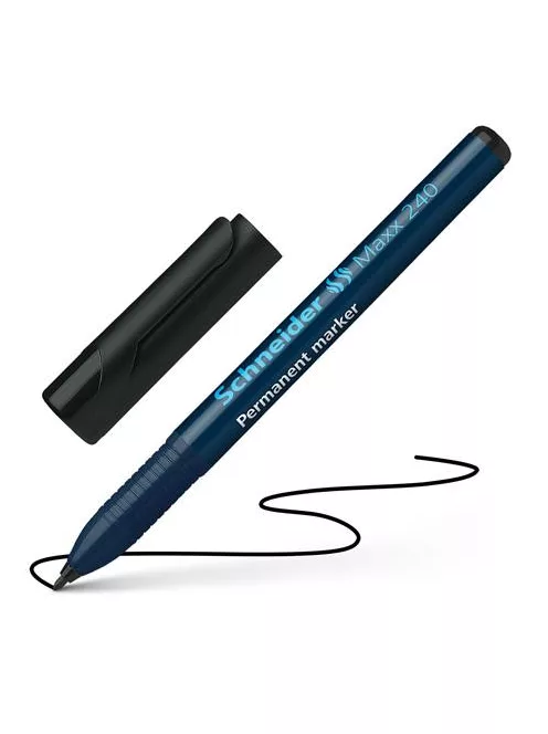 Alkoholos marker, 1-2 mm, kúpos, SCHNEIDER "Maxx 240", fekete (TSC240FK)