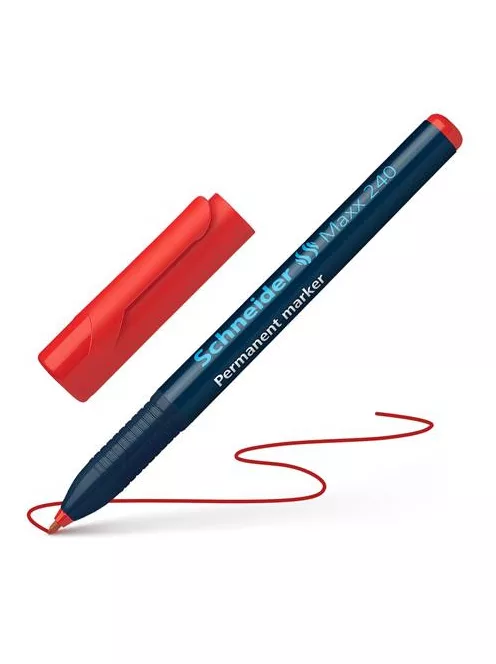 Alkoholos marker, 1-2 mm, kúpos, SCHNEIDER "Maxx 240", piros (TSC240P)