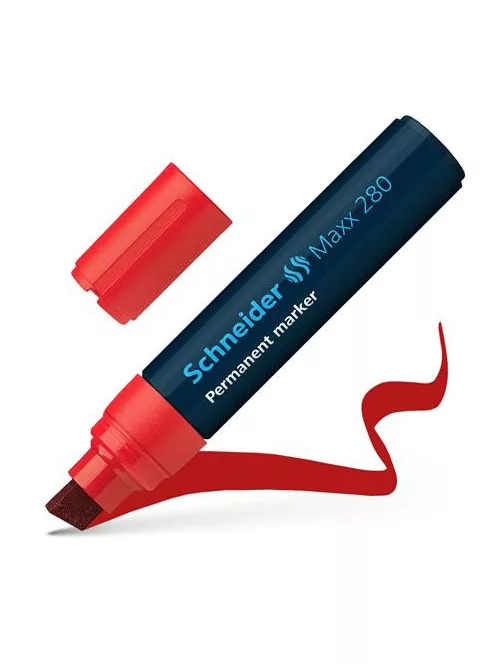 Alkoholos marker, 4-12 mm, vágott, SCHNEIDER "Maxx 280", piros (TSC280P)