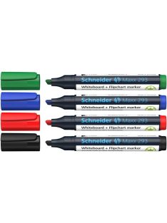   Tábla- és flipchart marker készlet, 2-5 mm, vágott, SCHNEIDER "Maxx 293", 4 különböző szín (TSC293V4)