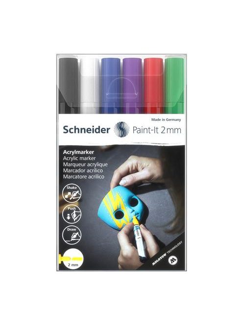 Dekormarker készlet, akril, 2 mm, SCHNEIDER "Paint-It 310", 6 különböző szín (TSC310V61)