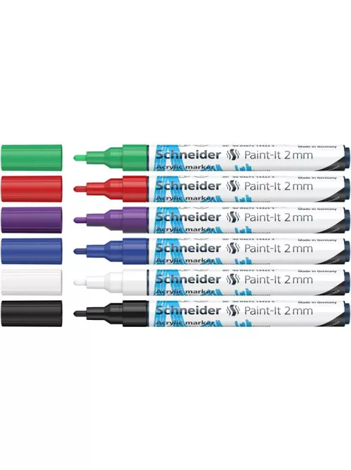 Dekormarker készlet, akril, 2 mm, SCHNEIDER "Paint-It 310", 6 különböző szín (TSC310V61)