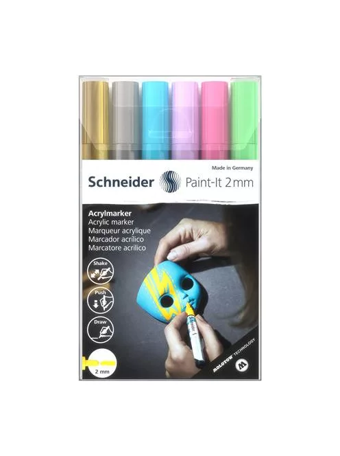 Dekormarker készlet, akril, 2 mm, SCHNEIDER "Paint-It 310", 6 különböző szín (TSC310V62)