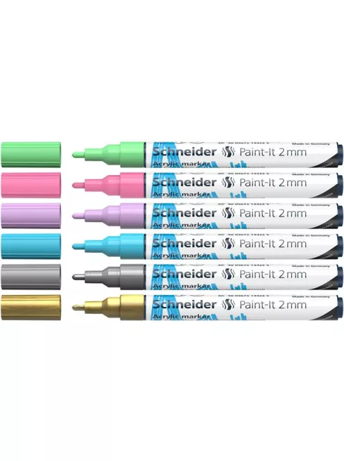 Dekormarker készlet, akril, 2 mm, SCHNEIDER "Paint-It 310", 6 különböző szín (TSC310V62)