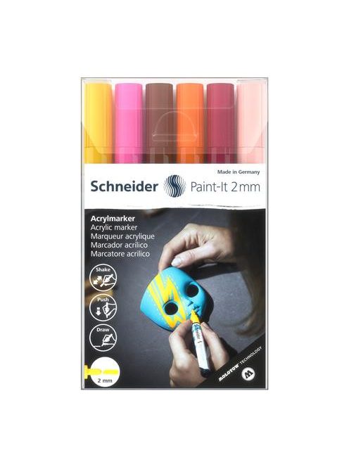 Dekormarker készlet, akril, 2 mm, SCHNEIDER "Paint-It 310", 6 különböző szín (TSC310V63)