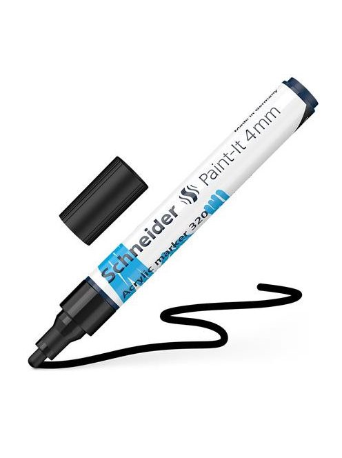 Dekormarker, akril, 4 mm, SCHNEIDER "Paint-It 320" , fekete (TSC320FK)