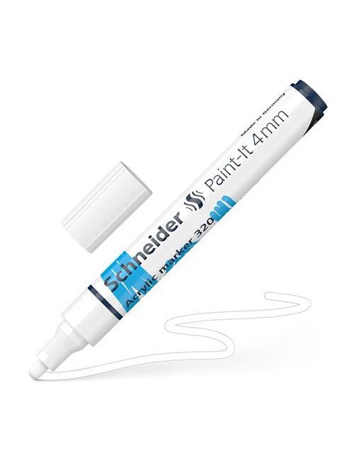 Dekormarker, akril, 4 mm, SCHNEIDER "Paint-It 320", fehér (TSC320F)