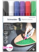Dekormarker készlet, akril, 4 mm, SCHNEIDER "Paint-It 320", 6 különböző szín (TSC320V61)