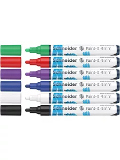  Dekormarker készlet, akril, 4 mm, SCHNEIDER "Paint-It 320", 6 különböző szín (TSC320V61)