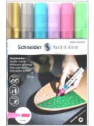 Dekormarker készlet, akril, 4 mm, SCHNEIDER "Paint-It 320", 6 különböző szín (TSC320V62)