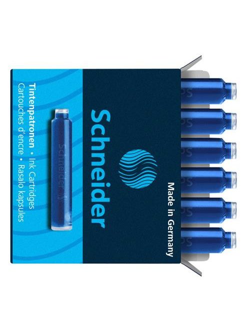 Töltőtoll patron, 6 db, SCHNEIDER, királykék (TSC6603)