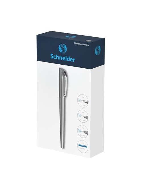 Töltőtoll ajándékszett, 1,1 mm, ajándék 1,5 és 1,8 mm-es tollheggyel, SCHNEIDER "Callissima", antracitszürke (TSCCALASZ)
