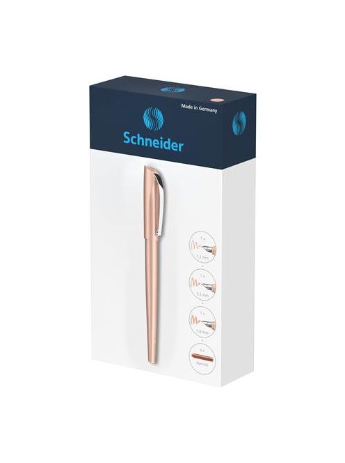 Töltőtoll ajándékszett, 1,1 mm, ajándék 1,5 és 1,8 mm-es tollheggyel, SCHNEIDER "Callissima", barack (TSCCALBR)