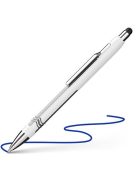 Golyóstoll, 0,7 mm, nyomógombos, érintőképernyőhöz, fehér-ezüst tolltest, SCHNEIDER "Epsilon Touch XB", kék (TSCEPSTFE)
