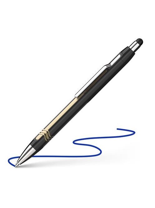 Golyóstoll, 0,7 mm, nyomógombos, érintőképernyőhöz, fekete-arany tolltest,SCHNEIDER "Epsilon Touch XB", kék (TSCEPSTFKA)