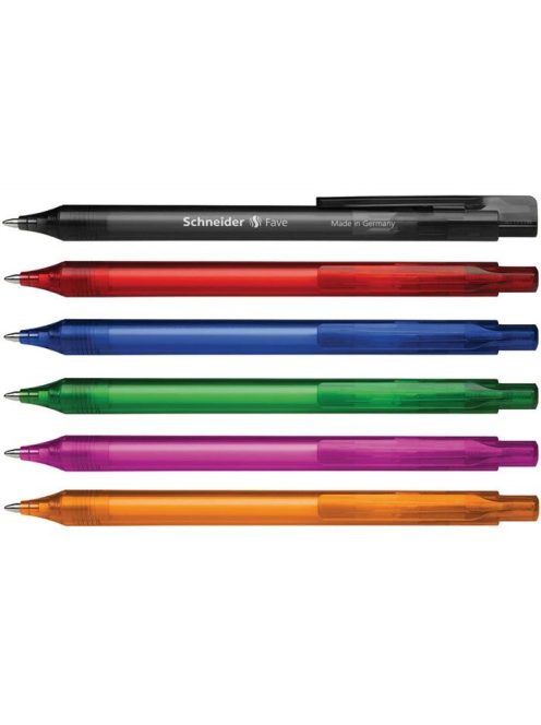 Golyóstoll, 0,5 mm, nyomógombos, SCHNEIDER "Fave", vegyes színek (TSCFAVEV50)
