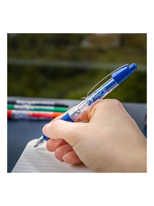 Zseléstoll, 0,4 mm, nyomógombos, SCHNEIDER "Gelion +", kék (TSCGEL1K)