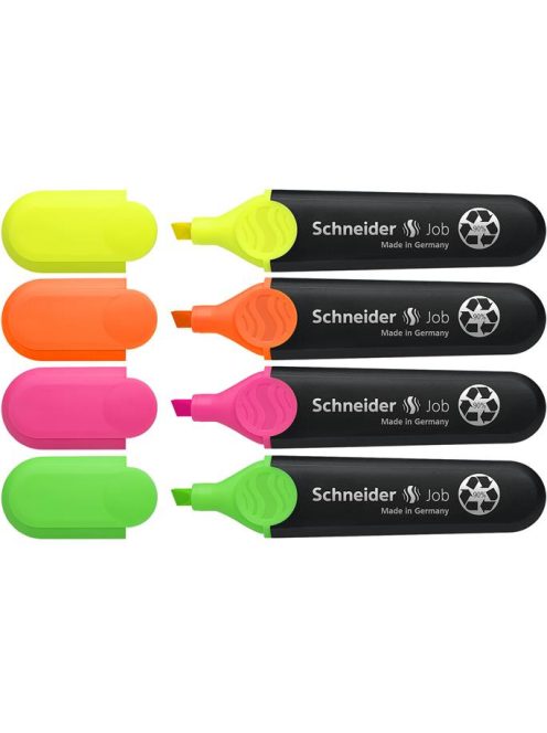 Szövegkiemelő készlet, 1-5 mm, SCHNEIDER "Job 150", 4 különböző szín (TSCJOB150V4)