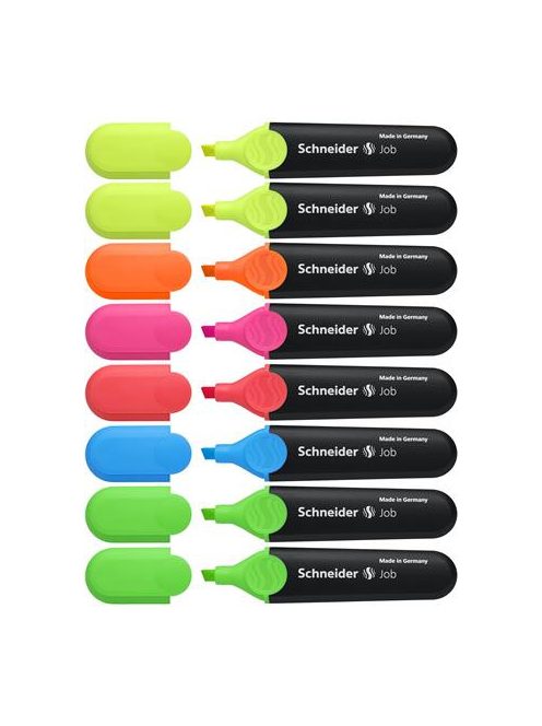 Szövegkiemelő készlet, 1-5 mm, SCHNEIDER "Job 150", 6+2 szín (TSCJOB150V8)