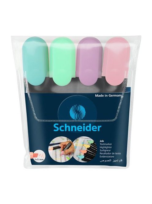 Szövegkiemelő készlet, 1-5 mm, SCHNEIDER "Job Pastel", 4 különböző pasztell szín (TSCJOBPV4)